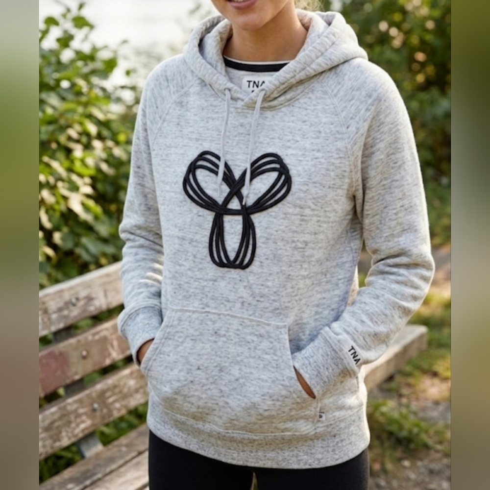 TNA Light Gray Hoodie with Dark Maroon Knot Logo Size S